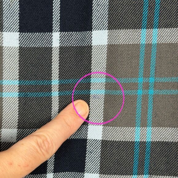 Vtg Flannel Midi Skirt 20W Blue Gray Plaid Old Money Preppy Academia 90s Y2K - Picture 4 of 14